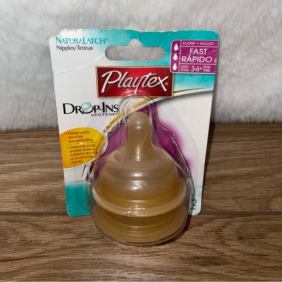 Vintage Playtex NaturaLatch Latex Drop-Ins Bottle Nipples Fast Flow - Picture 1 of 4